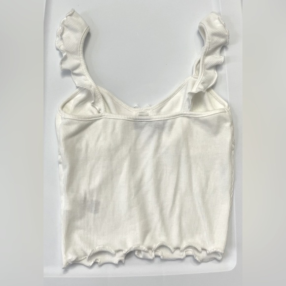 White Flutter Rib Garage Cami - Picture 2 of 3